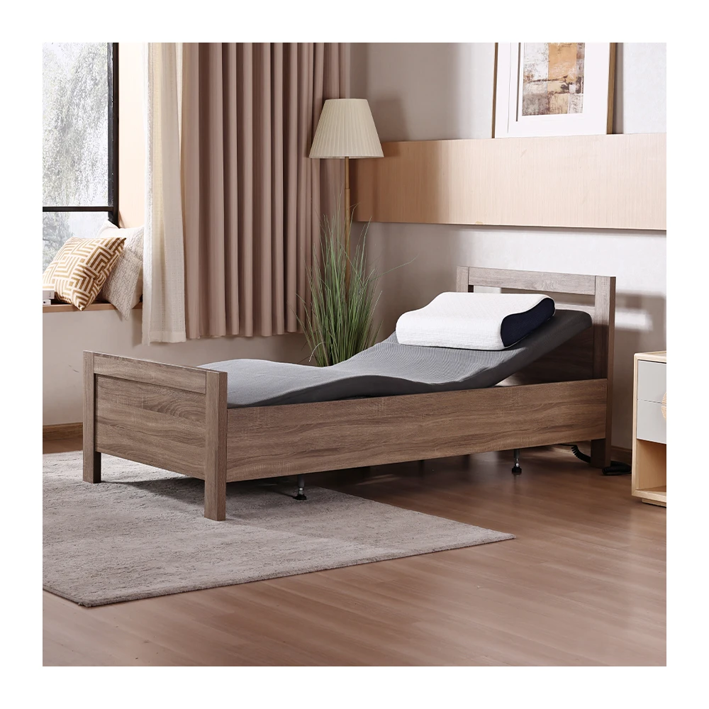 Wooden Medical Bed For Home Electric Adjustable Bed For Seniors Homecare Home Care Bed For Elderly