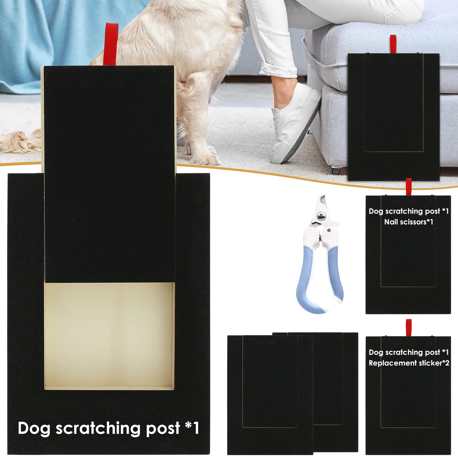 Dog Nail File Board with Built-in Snack Box Wooden Sandpaper Puppy Nail Grinding Pad Dog Paws Scratchboard for Small Medium Dogs