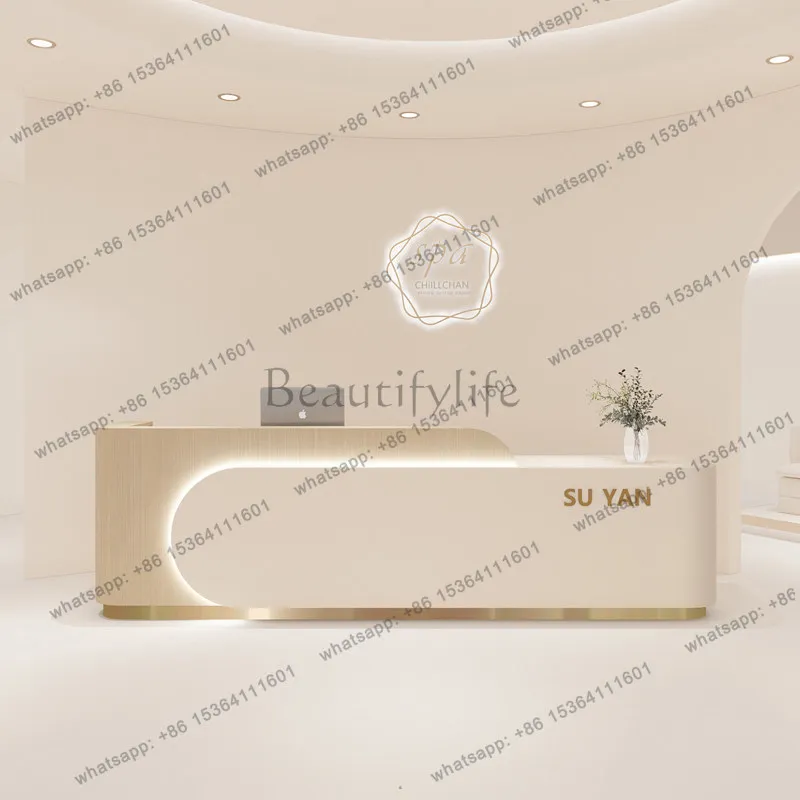 

LJY Modern Service Reception Desks Receptionist Commericial Luxury Business Reception Desks Elegant Display Bureau Office Furnit
