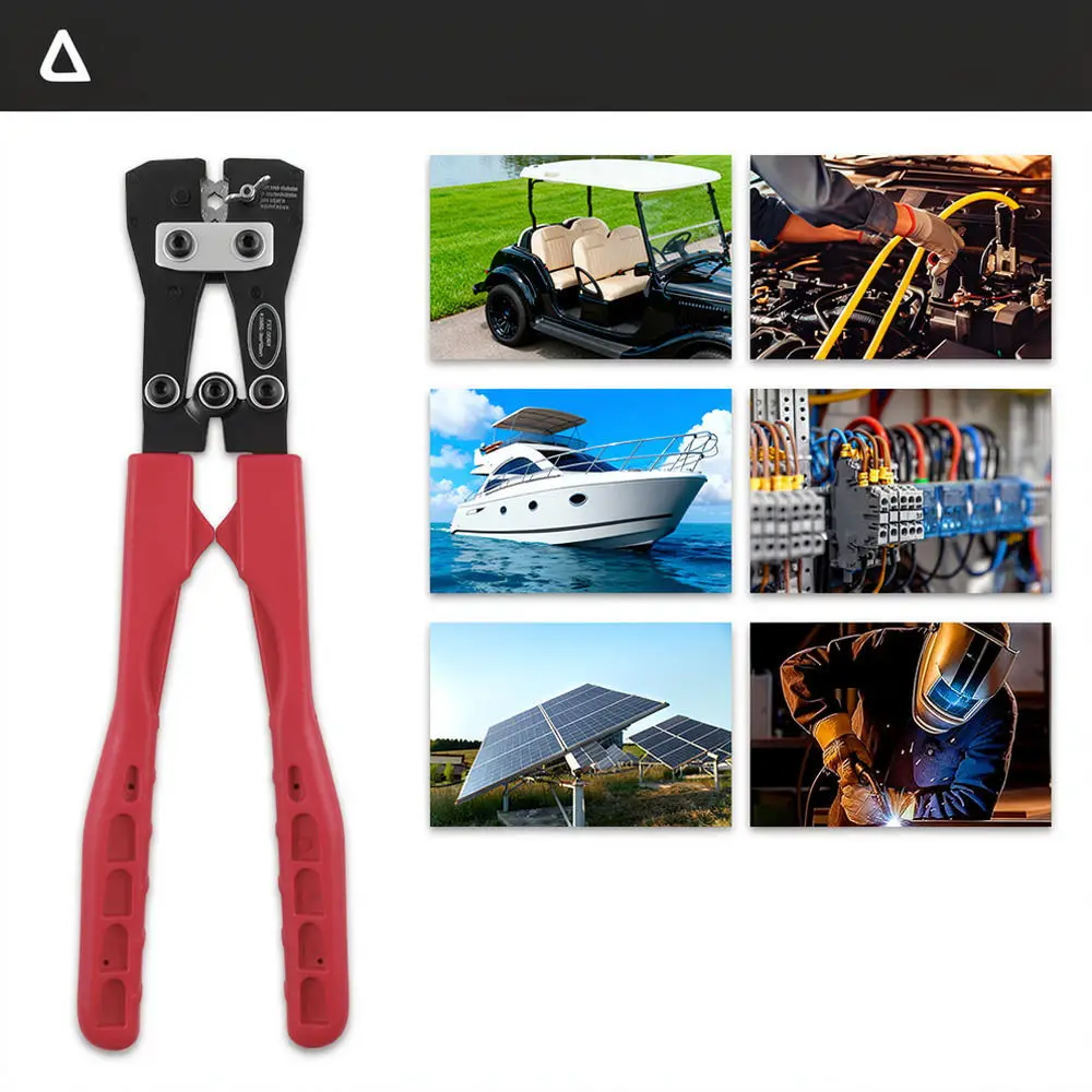 Crimping Tool For Red Terminals Professional Wire Plier Manual Electrical Hand Tool Durable Chrome Vanadium Steel Pliers