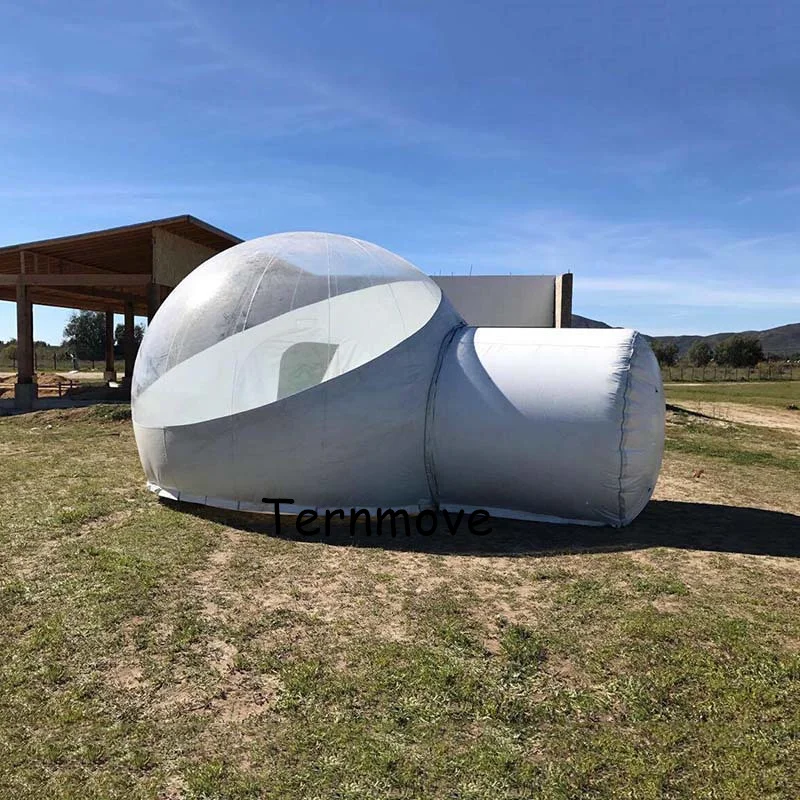 Opblaasbare half witte bubbeltent, woonkamer buiten tenten waterdicht, vloeren bruiloft tenten, camping gazon tent met vestibule