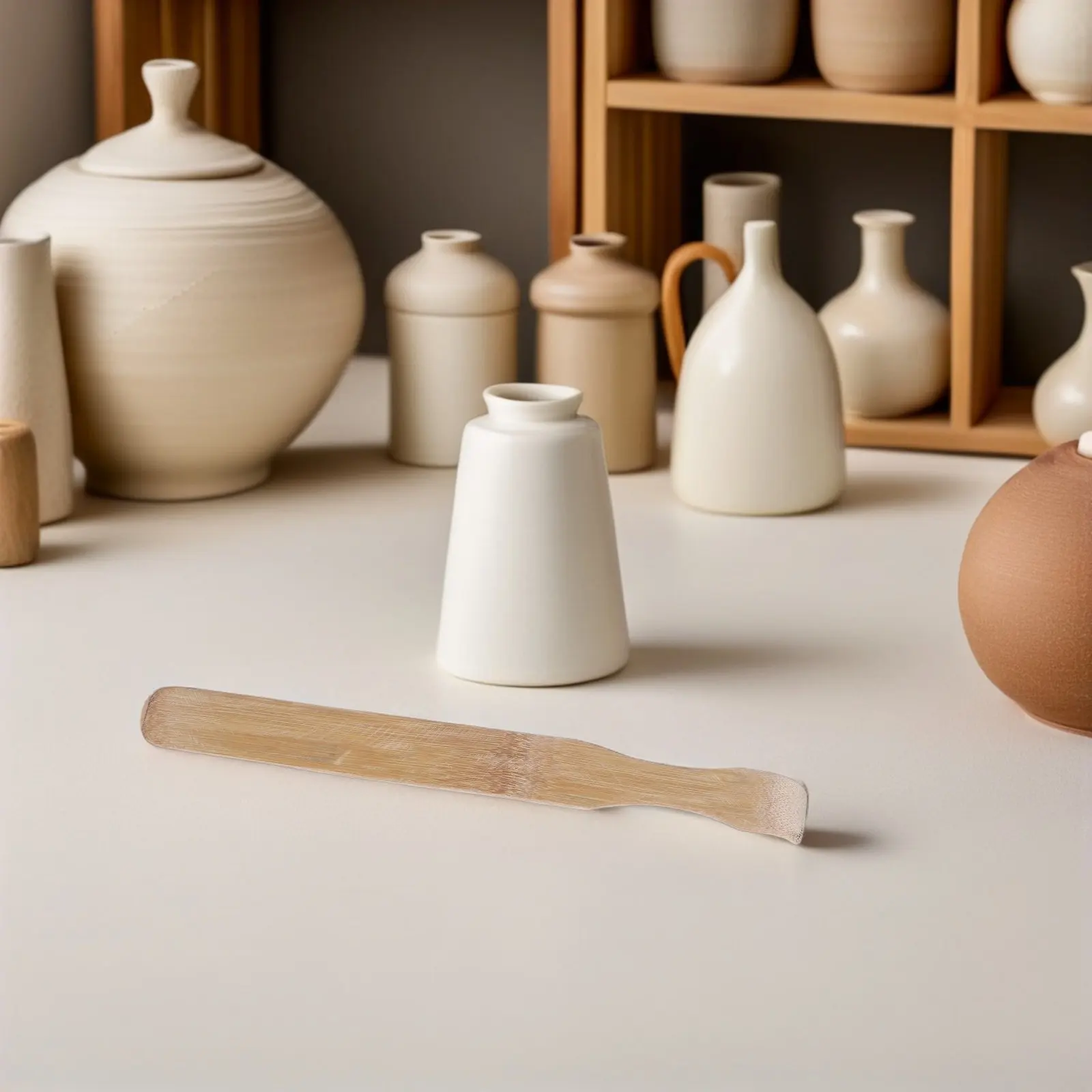 

Набор из 2 бамбуковых инструментов для гончарных работ: двухсторонняя лопатка для сглаживания, формовки и финишной обработки глины, профессиональный инструмент для скульптуры и керамики