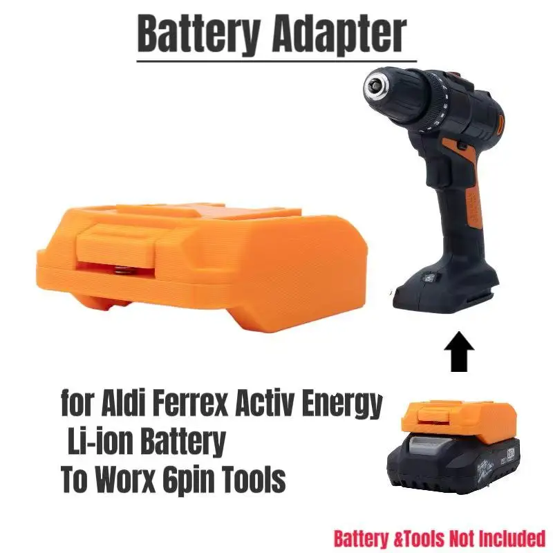 Converter Battery Adapter For Aldi Ferrex Activ Energy Convert To Worx 20v 6pin Series Tools (Without Battery& Tool )
