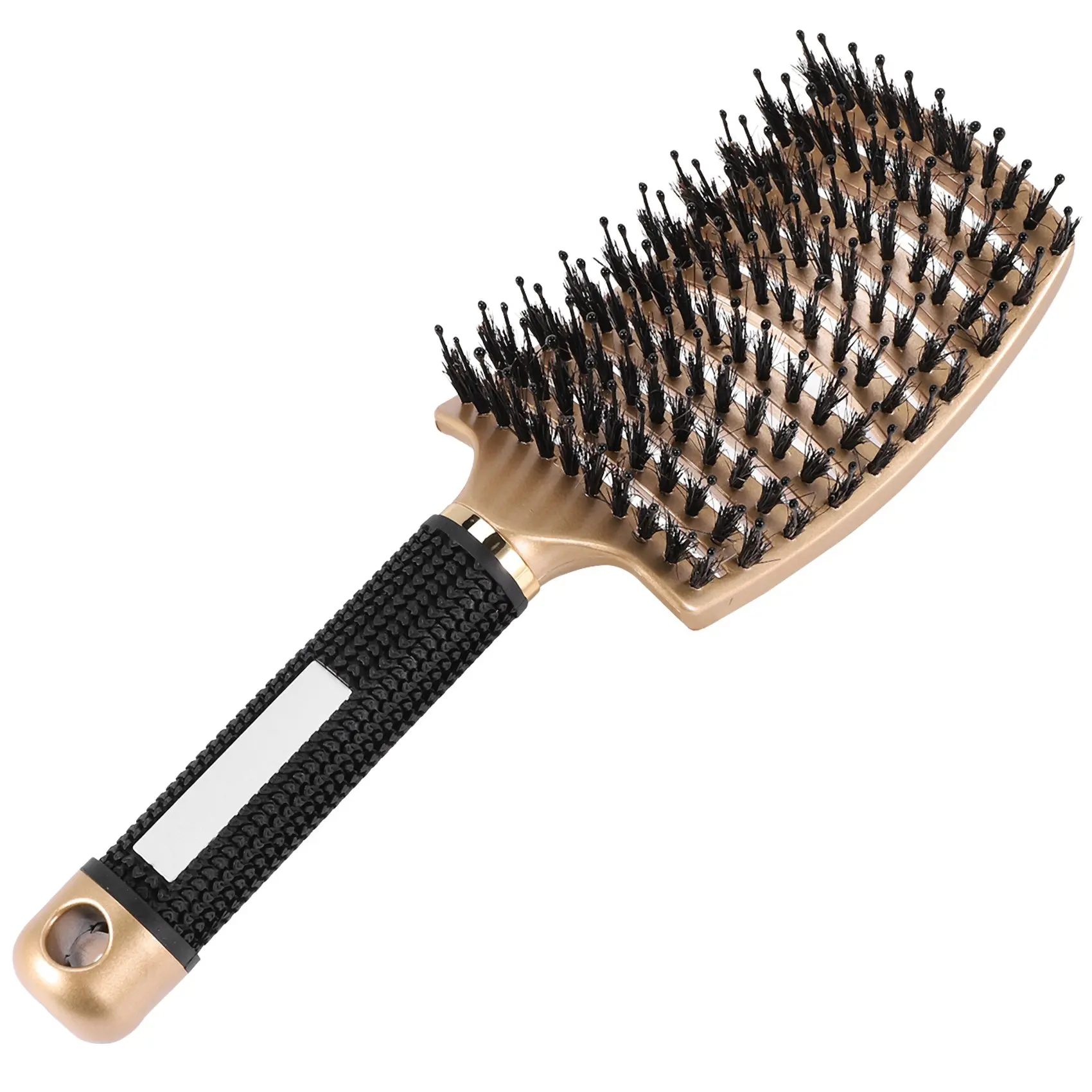 Javali escova de cabelo de cerdas para mulheres, curvo e ventilado desembaraçar escova de cabelo longo, grosso, fino, ventilação, kit presente, 1 pc