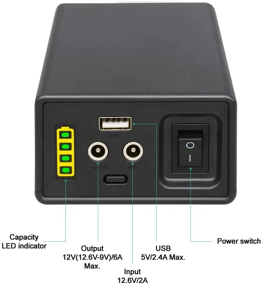 TalentCell 18650 Li ion 12V 12800mAh 142.08Wh Lithium Ion Rechargeable Battery 12V 12Ah For CPAP