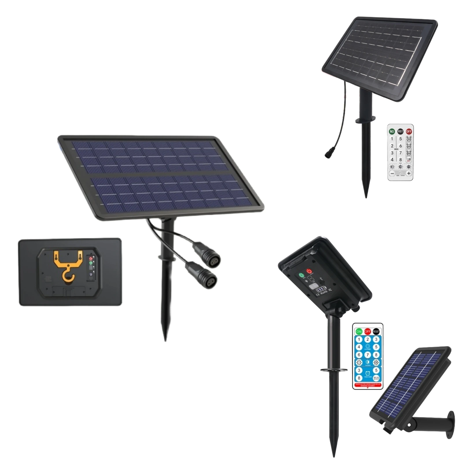 Solar-Batteriebox-Controller mit Fernbedienung, 1200 mAh, 2400 mAh, 7200 mAh, 5 V, 24 V, USB-Aufladung, 13 W, 2 Ausgänge für LED-Lichtleisten