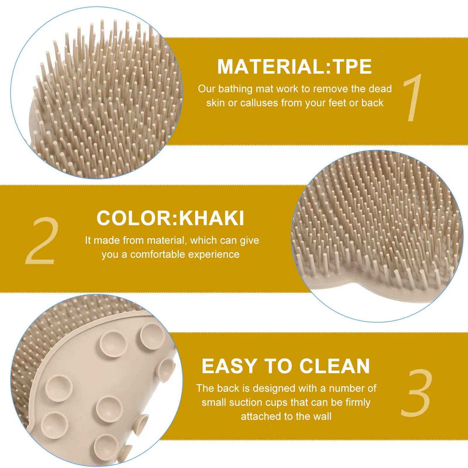 

Массажная щетка для спины без рук, для душа, из ТПЭ, отшелушивающая, с нескользящими присосками, настенная, для ванной