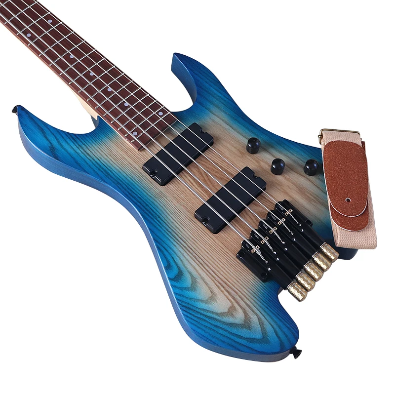 Headless Bass Guitar 5 Strings 41 Inch Electric Bass Guitar Solid Ashwood Body with Canada Maple Neck