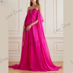 Lena Chiffon Elegant Party Dresses 2024 for Wedding Guest Dress Women Elegant Party Purple Red Off Shoulder Long Dress Evening