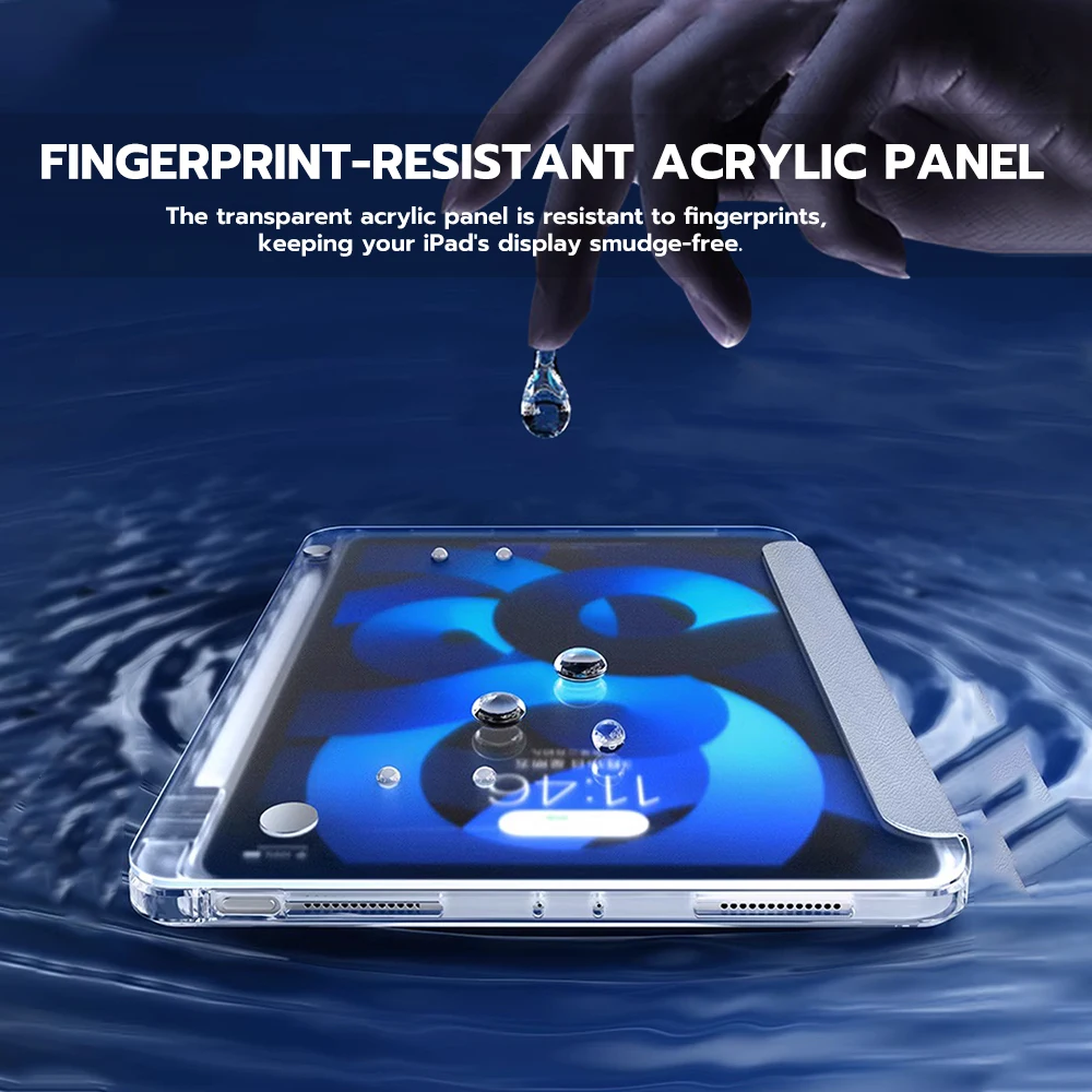 For  iPad 10th Generation Case 360° Rotation fully Transparent For iPad Air 4 Air 5 for iPad Pro 12.9 Cover 10”2 7th 8th 9th Gen