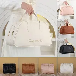 Borsa cosmetica da viaggio di grande capacità a doppio strato borsa per trucco portatile in PU borsa da bagno impermeabile per donna borsa multifunzionale