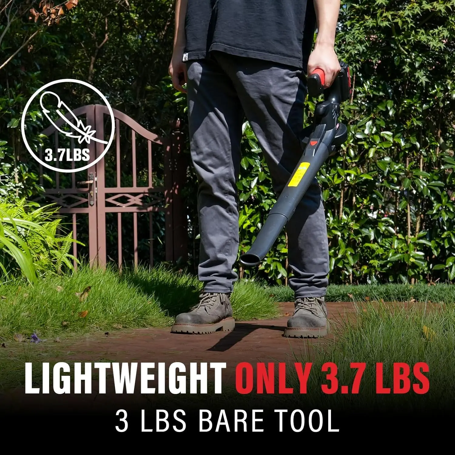 منفاخ أوراق شجر لاسلكي 20 فولت، منفاخ كهربائي خفيف الوزن للعناية بالعشب، أوراق الشجر، تنظيف الفناء مع البطارية والشاحن