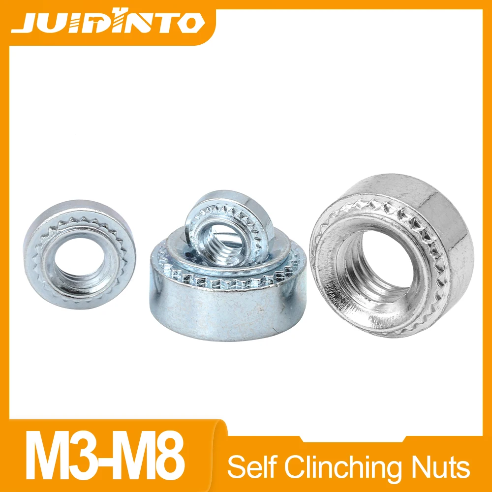 JUIDINTO 5-30pcs Self Clinching Nut M3 M4 M5 M6 M8 Stainless Steel Zinc Plating Rivet Nut for Metal Sheet Mounting