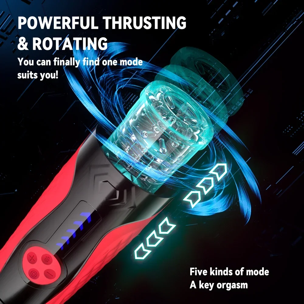 تلسكوبي دوران التلقائي ذكر الاستمناء المثيرة الجنس لعب المهبل جهاز استمناء للرجال الكهربائية الكبار المكبس الاستمناء