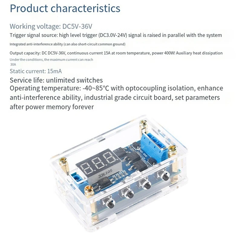 24-Hour Delivery J04 Timer Delay Relay DC 5V 12V 24V On Off Timer Module Trigger Cycle Dual MOS Delay Control Board With Digital