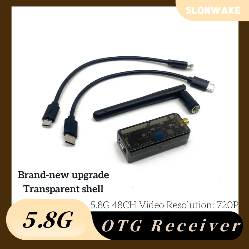 FPV OTG 5.8G 56CH เสียง FPVReceiver สําหรับโทรศัพท์แท็บเล็ตสมาร์ท Android เครื่องส่งสัญญาณ RC Drone อะไหล่ UVC video capture การ์ด