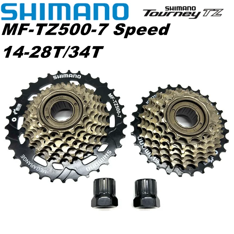 SHIMANO MF TZ500 7 Speed Bicycle Freewheel 14-28T 14-34T Sprocket MTB Road Folding Bike Cycling Bicycle Bicycle Parts