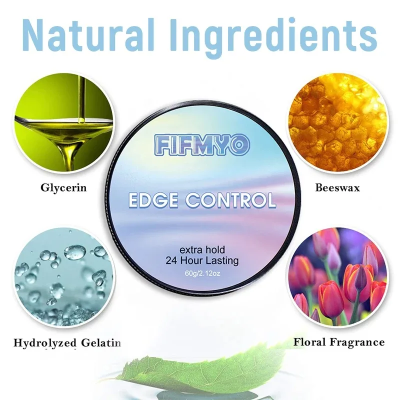 جل التحكم في حافة شمع الشعر من FIFMYO مع فرشاة تثبيت قوي، أداة مضادة للتجعد، كريم تصفيف الشعر المكسور