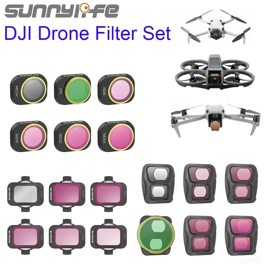 Sunnylife Filter Set for DJI Mini 4 Pro/mini 3 Pro/NEO/Avata 2  ND AIR 3S Filters Optical Glass Lens MCUV CPL Accessories