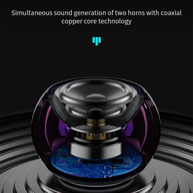 Mini Bluetooth Speaker with Mic TWS Wireless Sound Box HiFi Music Cell Phone Tablet Metal Loud Speake Portable Subwoofer image 3
