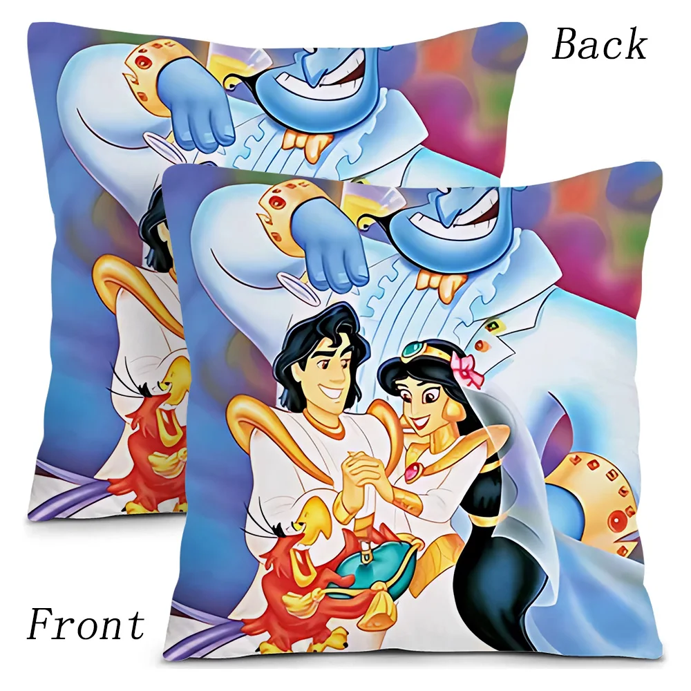 Cartoon Kawaii Aladdin Pillow Covers Cartoon Sofa Decorative Home Double-sided Printing Short Plush Cute Cushion Cover