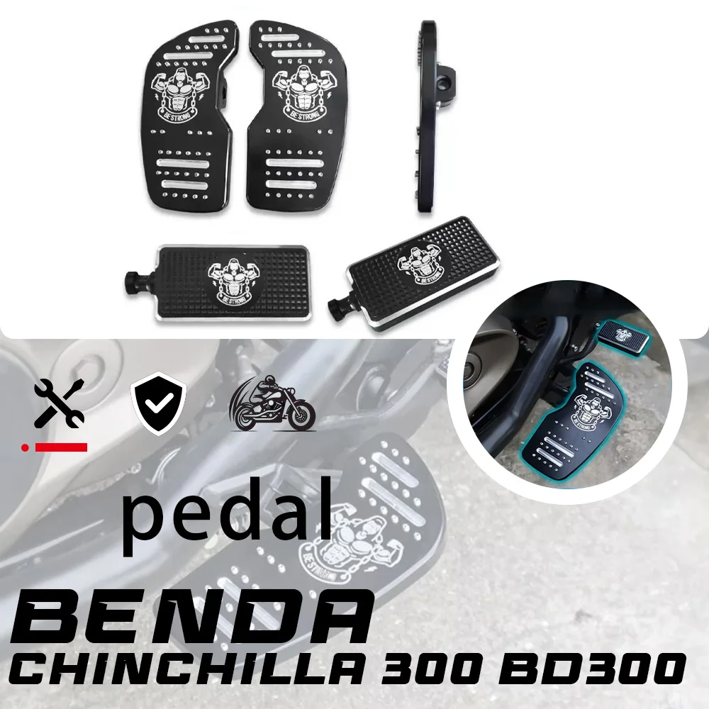 Motorcycle Enlarged Foot Peg Extension Plate Pedal Extender Modified Parts for Chinchilla 300 BD300