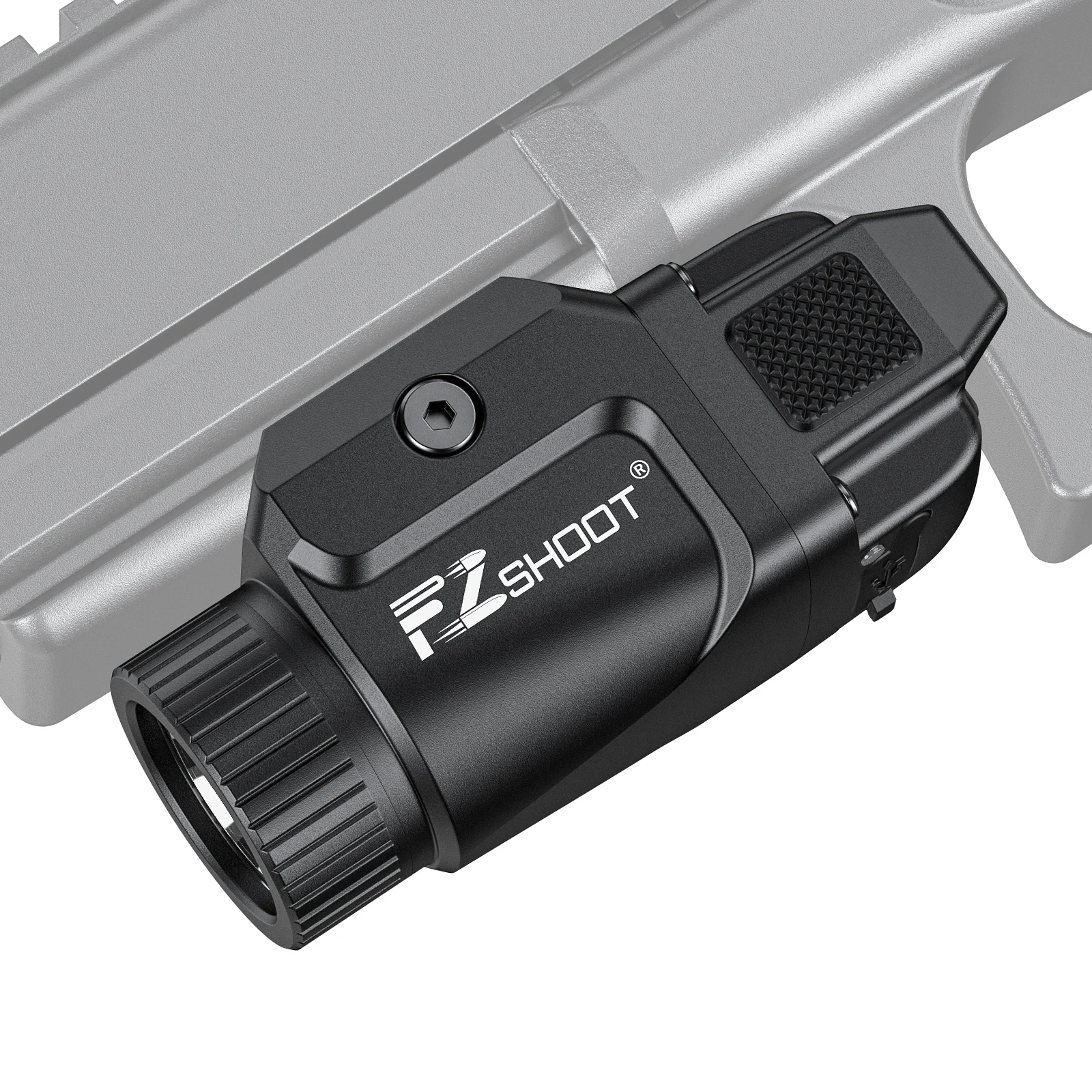 EZshoot Taschenlampe 500 Lumen Kompakte LED-Leuchte Kompatibel mit Pistolen-Picatinny- und GL-Schiene Stroboskop-Modus Aluminium für die Jagd