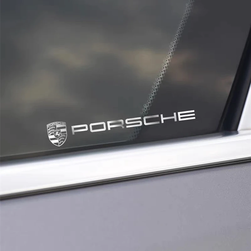 Metal emblem Auto Decor Decals Reflective Car Window Wiper Stickers for Porsche  Boxster Cayman Cayenne 911 Macan Panamera