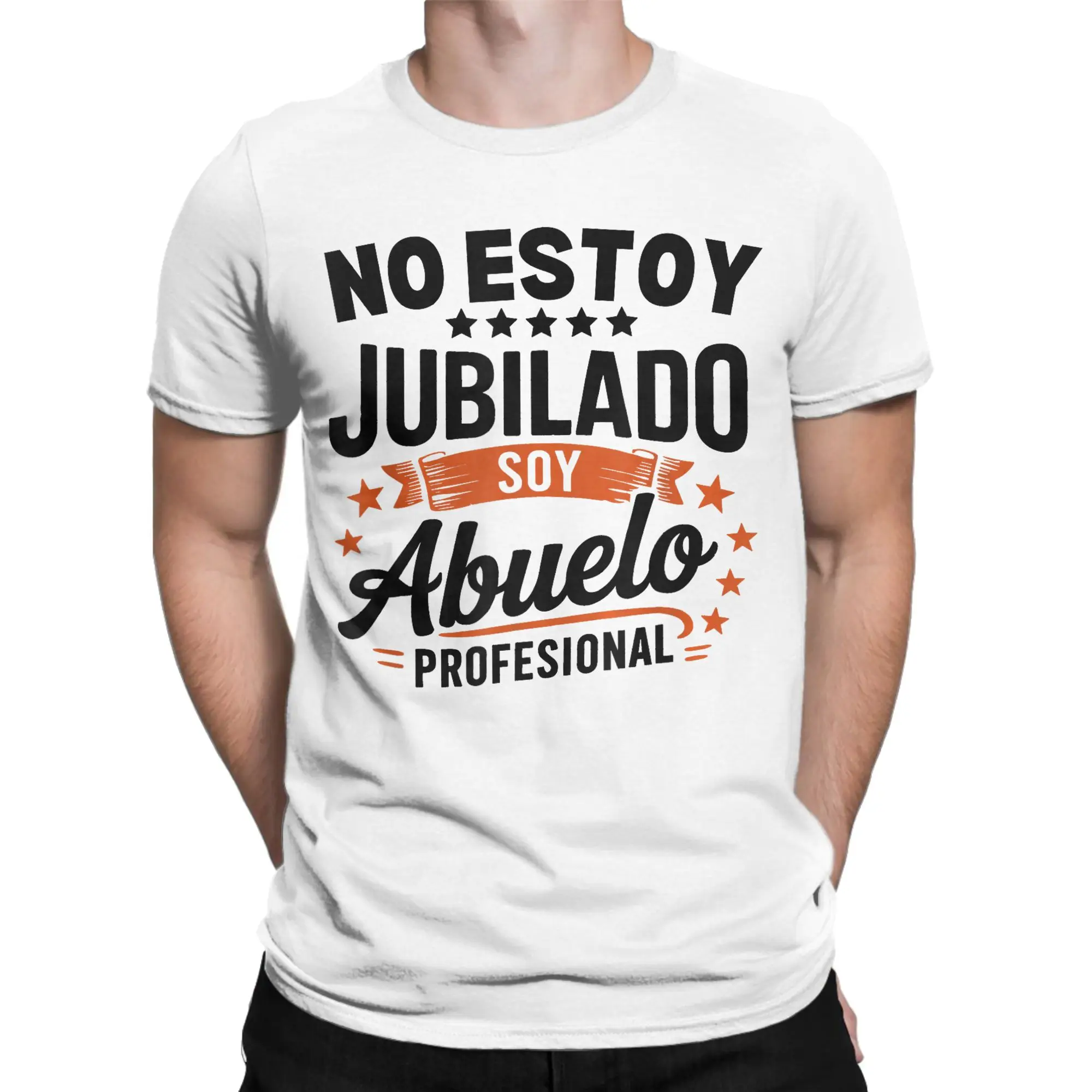 No Estoy Jubilado Soy Abuelo Profesional  Graphic Printing T Shirt for Men Women  Cotton  Tee Shirt Clothing