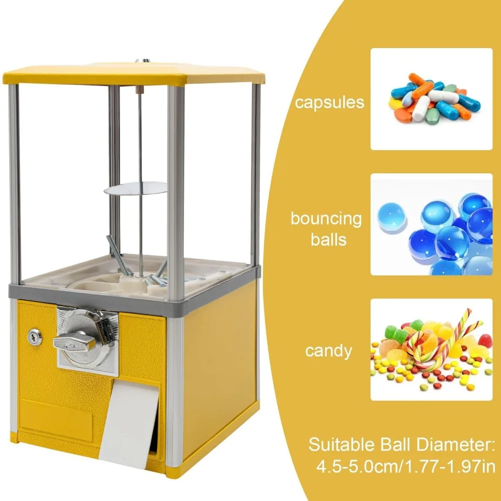 

25 Cents Coin Operated Vending Machine Commercial Gumball Machine Toy Capsule Machine Candy Machine Dispenser for Nuts Feed