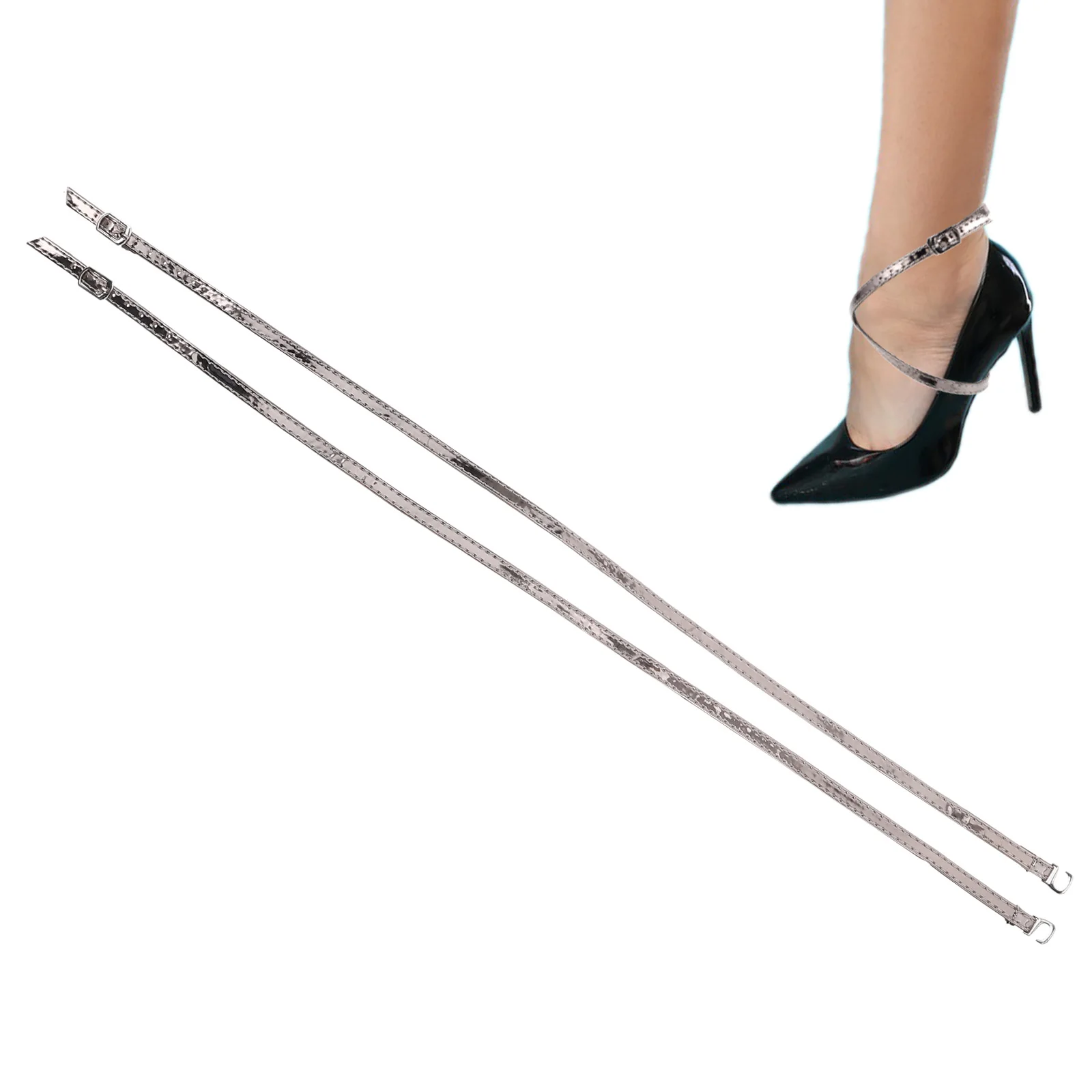 

1Pair Detachable High Heel Shoe Straps Adjustable Buckle Anti-Loose Shoelaces Secure Fit Ankle Straps for Women