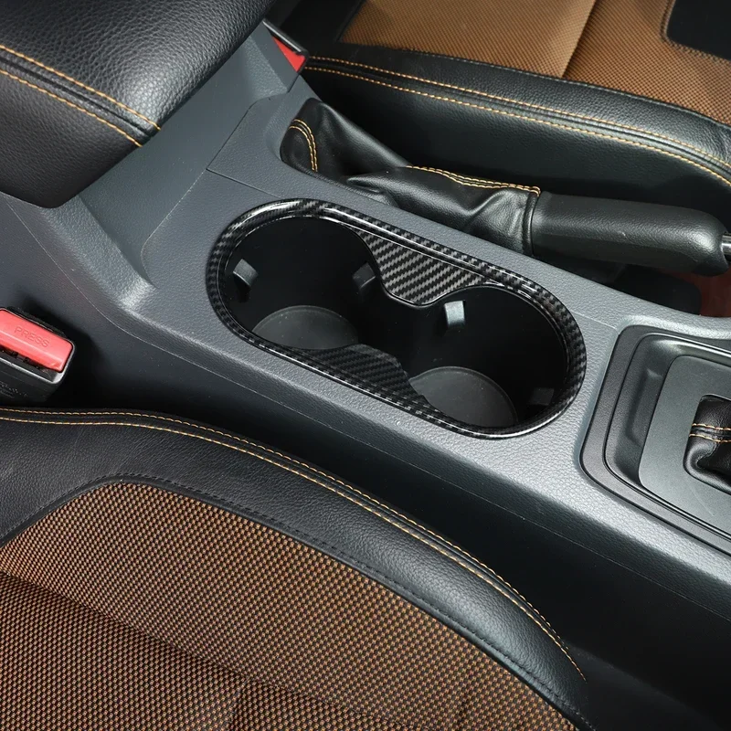 ABS Carbon Fiber 1pcs Center Control Water Cup Holder Frame Cover Trim Color for Ford Ranger 2015 2016 2017 2018 2019 2020 2021 - Image 6