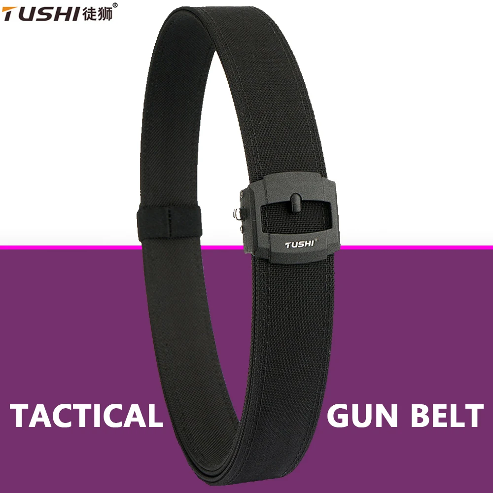 TUSHI 130cm Men's Belt Metal Automatic Buckle Belt High Quality Canvas Nylon Belt Tactical Belt Outdoor Woven Belt Neutral Belts