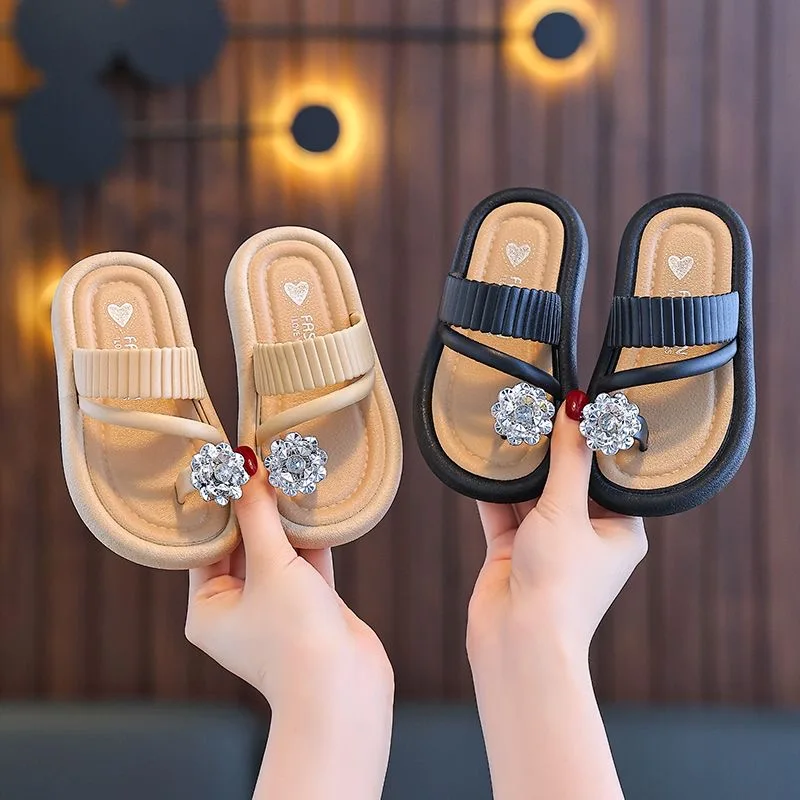 Girls slippers high appearance level princess wind anti-fall explosion increase superb cute two with a super lightweight slipper