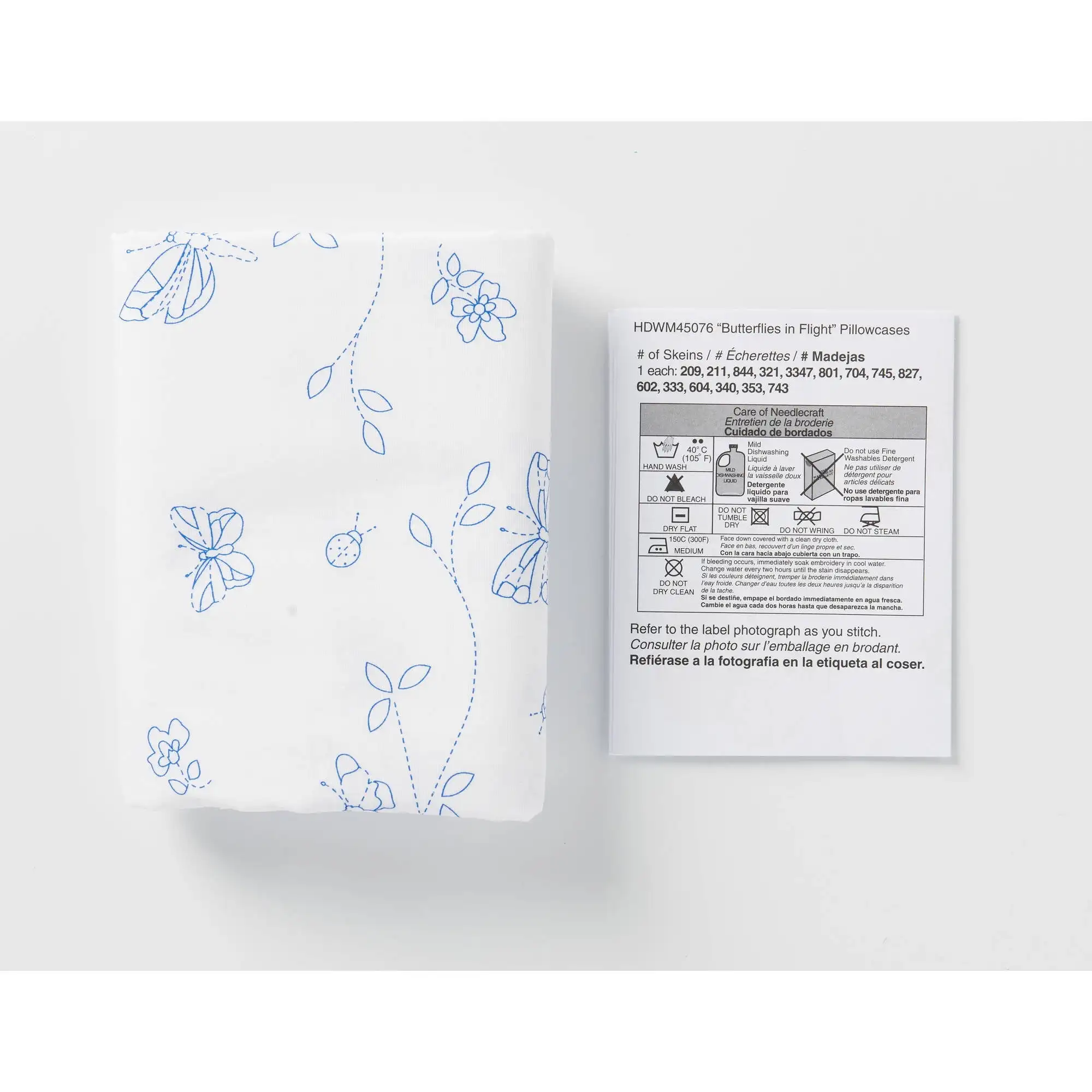 Stamped Cross Stitch Pillowcase Pairs, Butterflies in Flight, 20 x 30