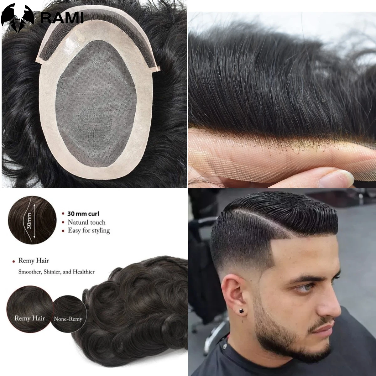 Mono And PU Base Men\'s Hairpiece Durable Male Hair Prosthesis Natural Human Hair System Units Bleached Lace Front Men Toupee