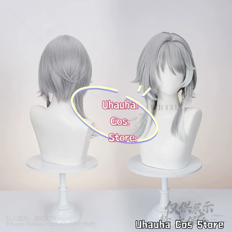 Anime Game Honkai Star Rail Cosplay Cipher Fashion Gray And White Synthetic Wig Highlights Jirai Kei Girls Wigs Cos Customized