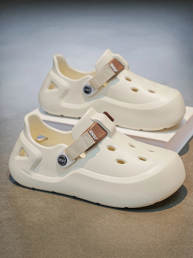 

Men's Summer Outdoor Driving Slippers Thick Bottom Anti-slip Wear-resistant Beach Sandals Clog Shoes Casual Style EVA Material