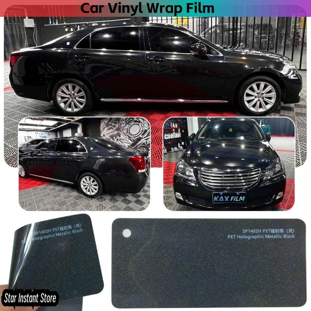

Glossy Laser Black PET Color Shift Vinyl Wrap 1.52x17m, Auto Paint Car Film, Striking Vehicle Styling Colors