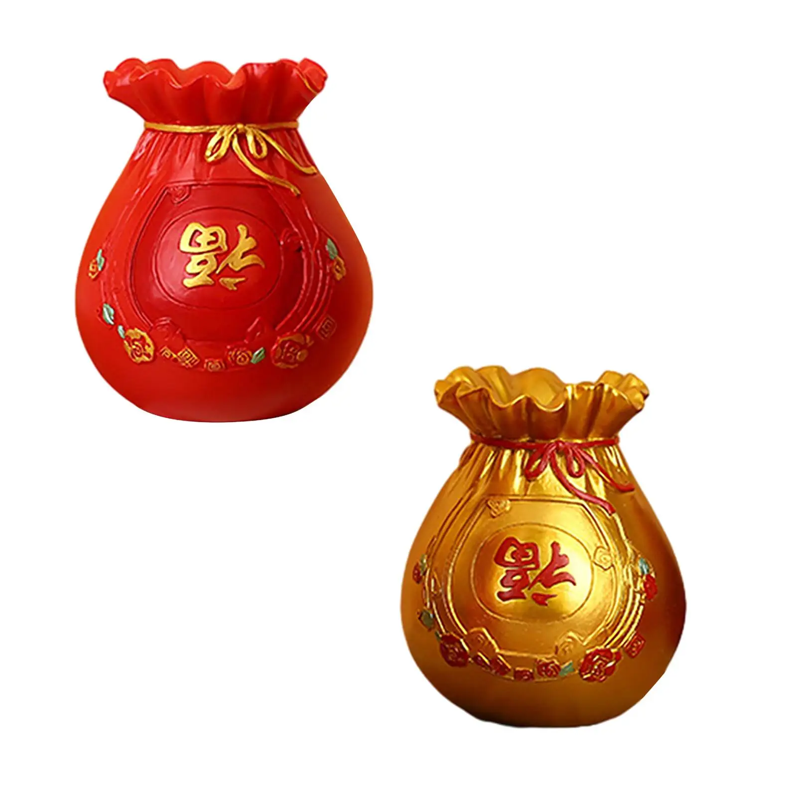 

Feng Shui Money Bag Figurine Flower Vase Lucky Bag Statue for Living Room