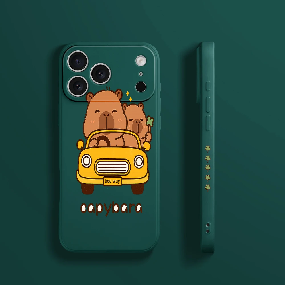 كابيبارا الكرتون جراب هاتف آيفون 17 برو ماكس 17 الهواء 16 15 14 13 12 11 برو ماكس XS Max7 8 زائد 16e 16 زائد غطاء من البولي يوريثان كوكه