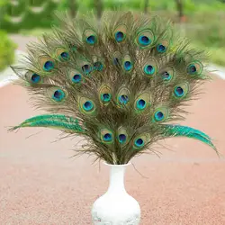 2021 New Creative High Quality Peacock Feather Tail Decor Room Family Living Room Tool Feather Decoration Wedding Bed Party M7A4