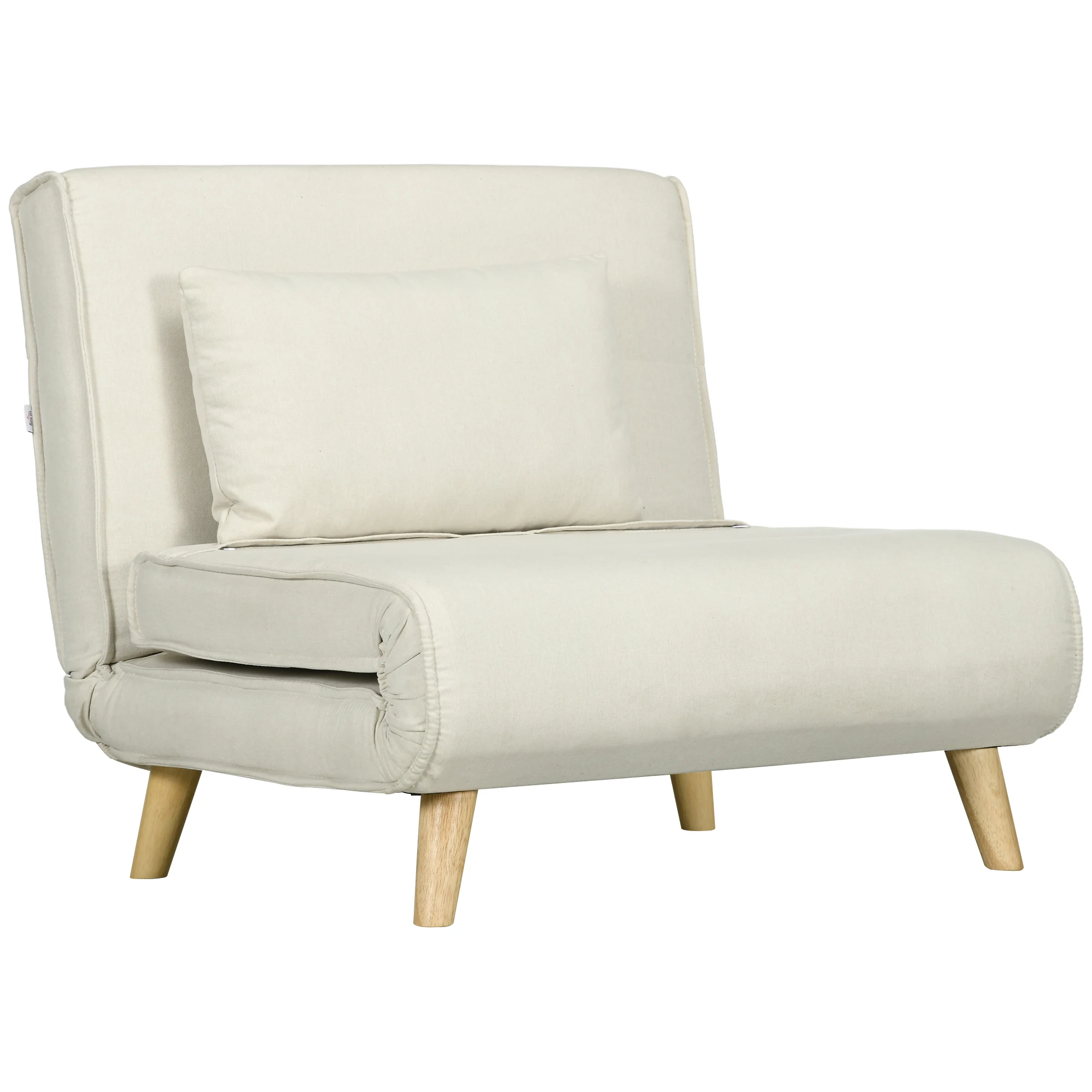 HOMCOM Sofá Cama Individual 3 en 1 con Respaldo Ajustable y Cojín 90x78x79 cm