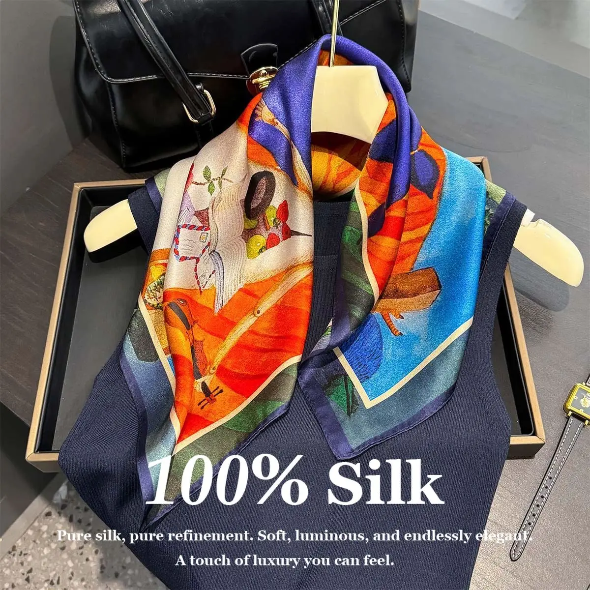 

100% натуральный шелковый платок для женщин, летний, из тутового шелка, квадратный, фулярд, повязка на голову, хиджаб, пашмина, пончо, бандана, модный аксессуар