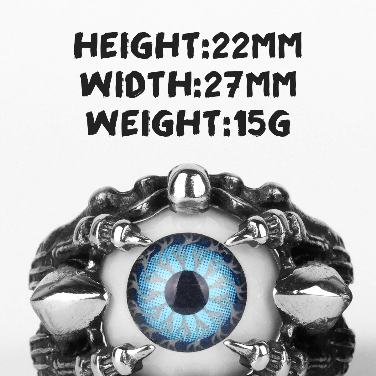 Stainless Steel Men Rings Demon Devil\'s Eye Domineering Punk Rock Hip Hop for Biker Male Boy Jewelry Creativity Gift Wholesale
