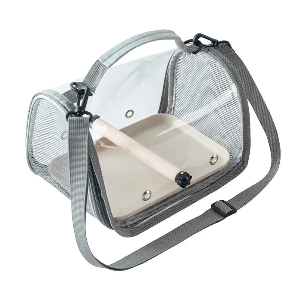 

Переносная сумка-переноска для птиц со складной деревянной подставкой, дышащая сетка, прозрачное окно, сумка для попугаев, товары для животных