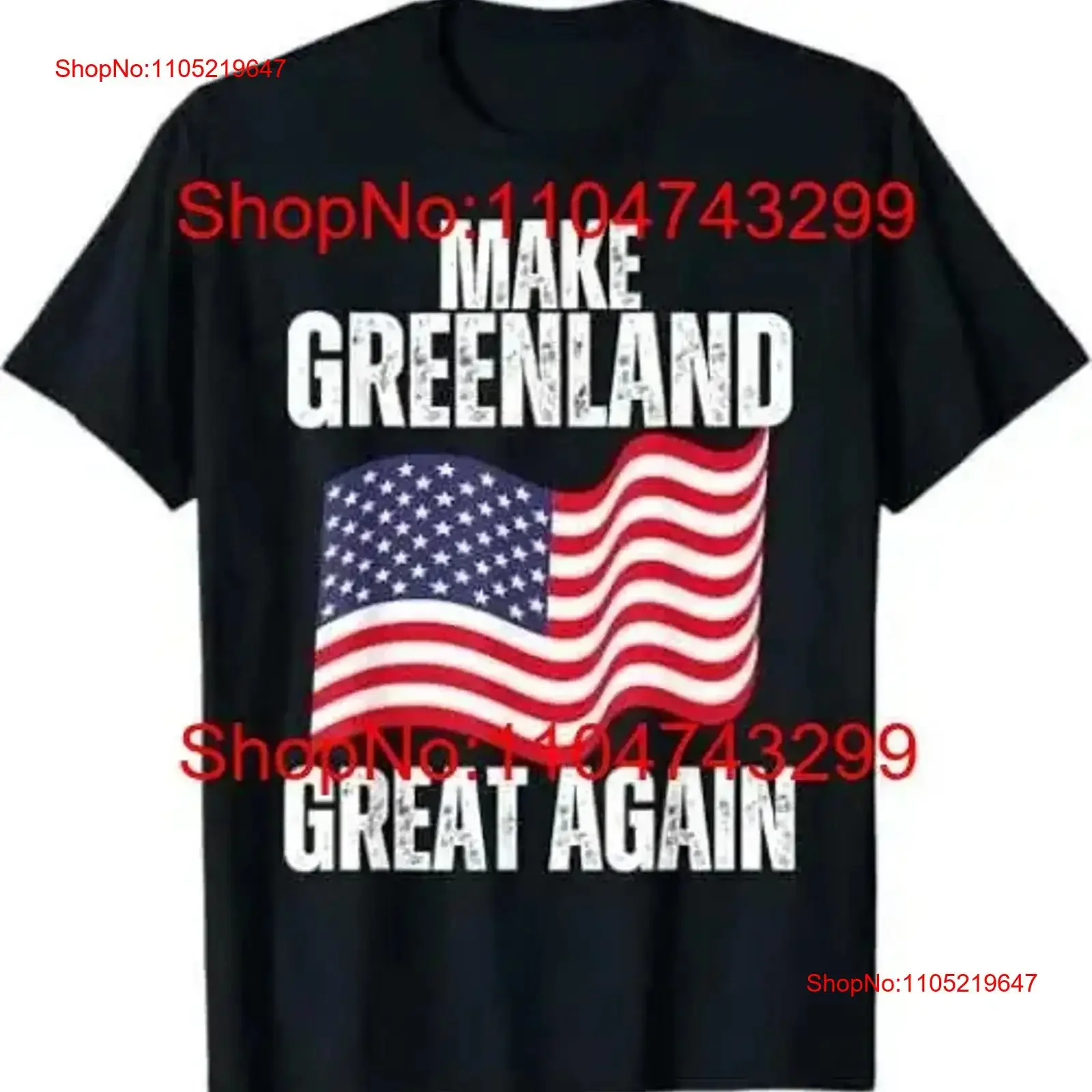 Haz más grande de Groenlandia, camiseta del estado de la bandera americana, camiseta vintage lavada, elegante, versátil, para uso diario, suave, vintage