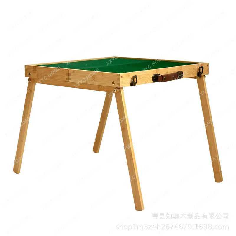 

Outdoor folding portable mahjong table portable solid wood travel table dormitory mini hand rub set