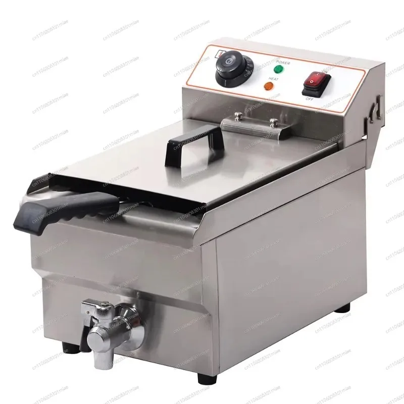 10L Single Tank Electric Deep Fryer with Fry Basket, Household & Commercial Pressure Frying Machine