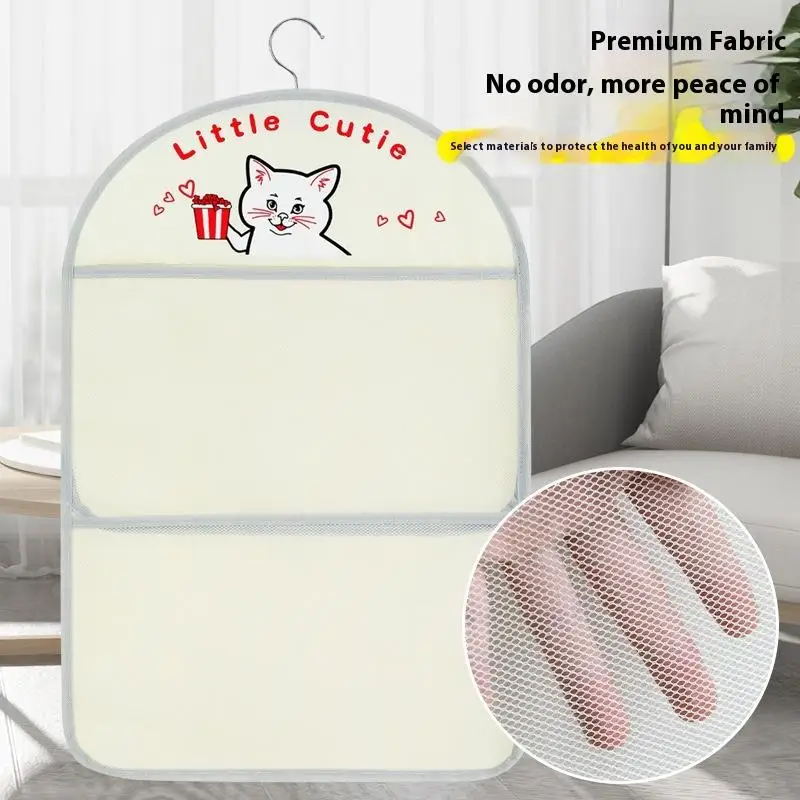 Bolsa de malha de armazenamento de grande capacidade de 2/3 camadas, bolsa de armazenamento de meias, organizador de guarda-roupa respirável com cabide de roupas
